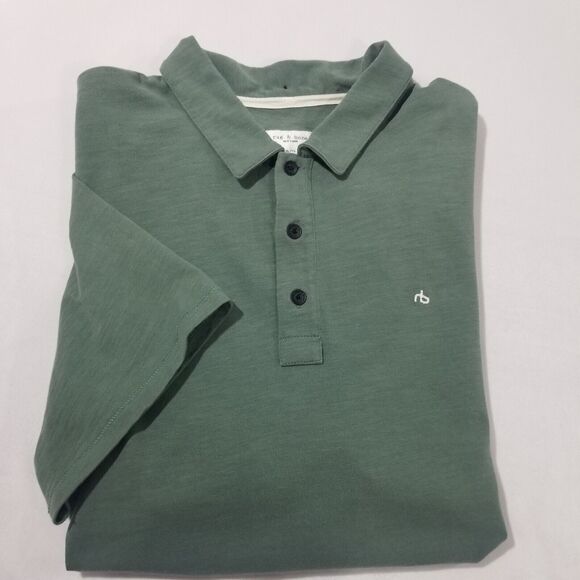 rag & bone Other - Rag & Bone Polo Shirt Mens Extra Large XL Golf Casual Green Cotton Athletic Fit
